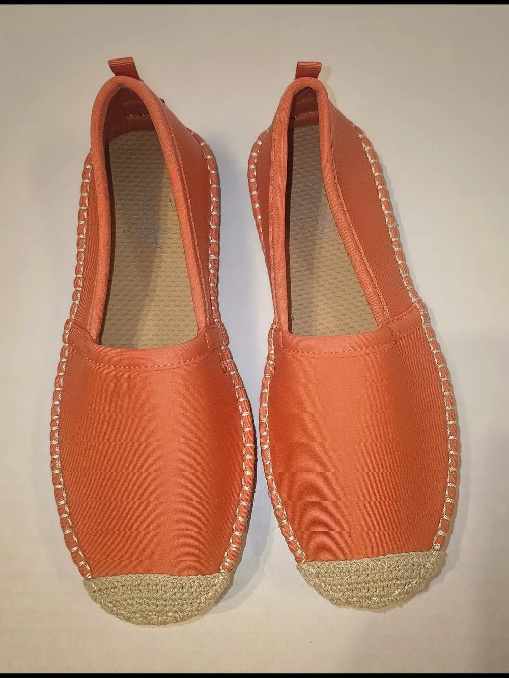 Orange Espadrille Slip-On Flats for Women